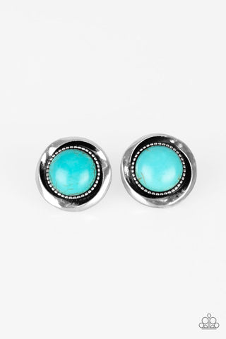 Out Of This Galaxy - Blue - Turquoise Stone Paparazzi Post Earrings