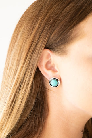 Out Of This Galaxy - Blue - Turquoise Stone Paparazzi Post Earrings