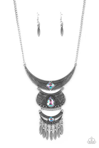 Lunar Enchantment - Multi - Iridescent Rhinestone Paparazzi Short Necklace