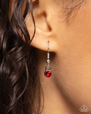 Birthstone Beauty - Red - Rhinestone January Flower Pendant Tiered Paparazzi Short Necklace