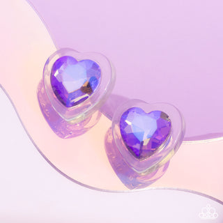 Heart-Pounding Haute - Purple - Earrings