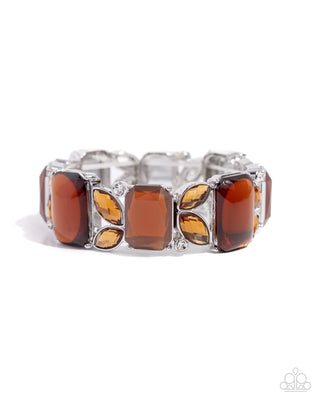 Lavish Laurels - Brown - Gem Paparazzi Stretchy Bracelet