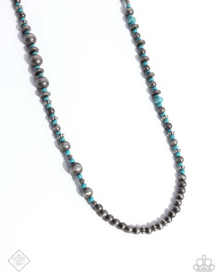 Daring Desert - Blue - Paparazzi Long Necklace - August 2024 Simply Santa Fe