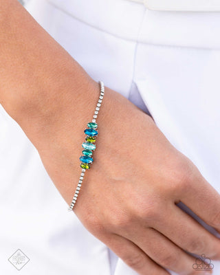 Feminine Faith - Blue - Paparazzi Lobster Claw Bracelet - July 2024 Fiercely 5th Avenue