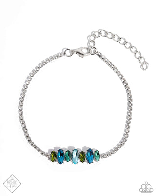 Feminine Faith - Blue - Paparazzi Lobster Claw Bracelet - July 2024 Fiercely 5th Avenue