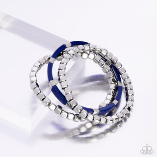 Colorful Cadenza - Blue - Bead Paparazzi Stretchy Bracelet