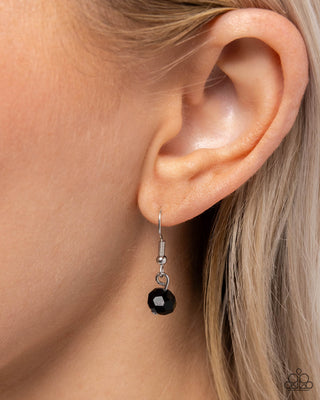 Falling Slowly - Black - Silver Heart Necklace