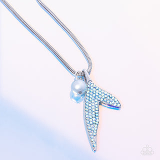 Maiden Mermaid - Blue - Pearl and Iridescent Rhinestone Paparazzi Short Necklace
