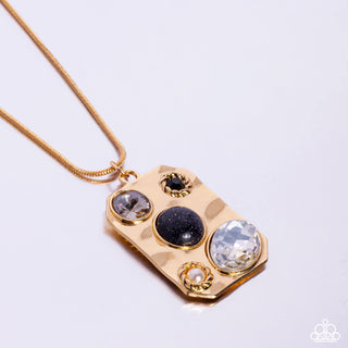 Admirably Abstract - Black - Gold - Necklace