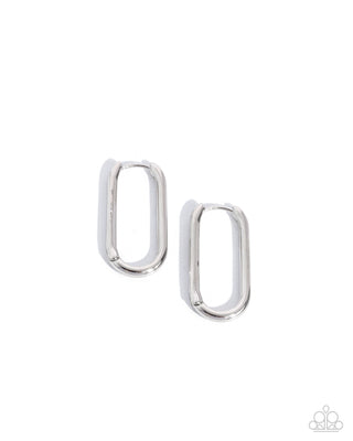 Paramount Paperclips - Silver - Paparazzi Hinge Hoop Earrings