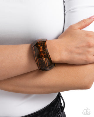 Radical Rendezvous - Brown - Acrylic Paparazzi Cuff Bracelet