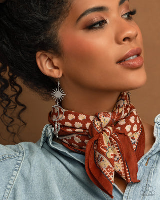 Wishfully Western - Silver - Star, Moon, and Cactus Paparazzi Fishhook Earrings
