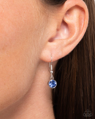 Anchored Accent - Blue - Silver Necklace