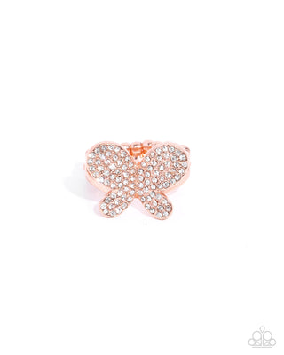 Aerial Anthem - Copper - Rhinestone Butterfly Ring