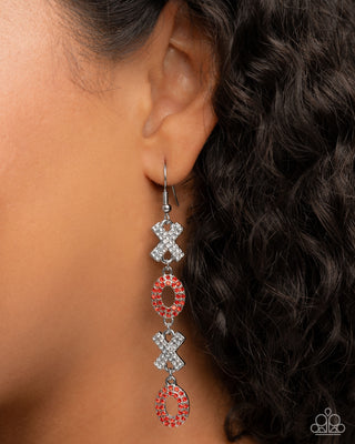 Complete Look - Courting Change Bracelet & XOXO Stream Earrings - Red Set