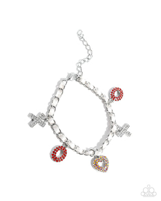 Complete Look - Courting Change Bracelet & XOXO Stream Earrings - Red Set