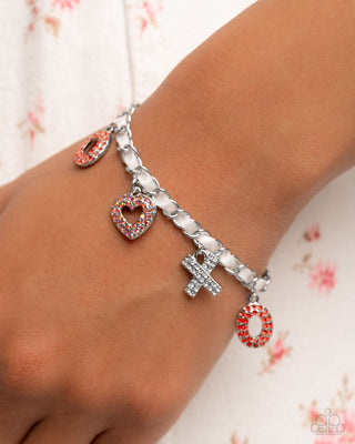Complete Look - Courting Change Bracelet & XOXO Stream Earrings - Red Set