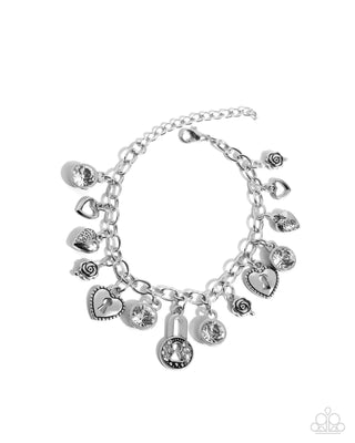 Complete Look - White - LOCK of Love Necklace & Luxurious Locks Bracelet - White Set