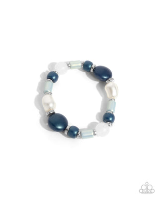 Complete Look - Captivating Can-Can Necklace & Charming Can-Can Bracelet - Blue Set