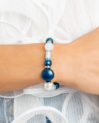 Complete Look - Captivating Can-Can Necklace & Charming Can-Can Bracelet - Blue Set