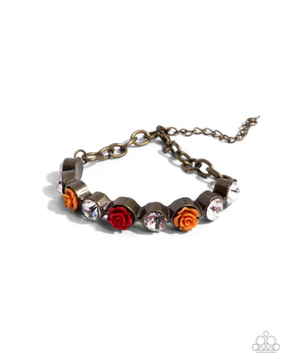 Complete Look - Reawakening Revelry Bracelet & Reawakening Radiance Earrings - Brass Flower Set