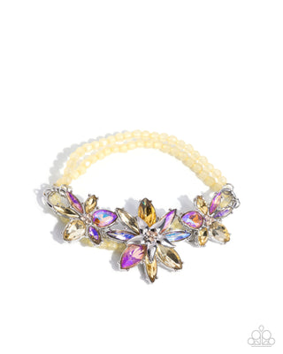 Complete Look - Floral Feature Necklace & Floral Factor Bracelet - Yellow Set