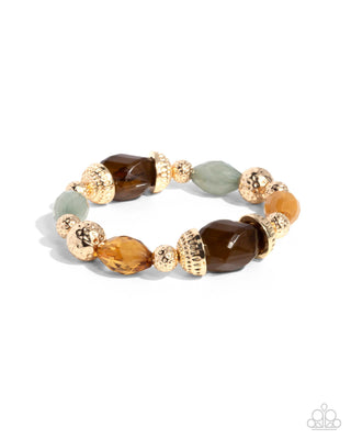 Complete Look - Beauty Culture Necklace & Sturdy Season Bracelet - Brown and Green Bead Set