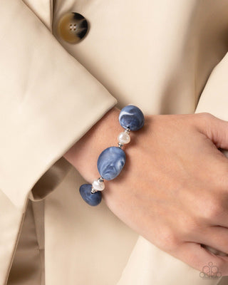 Complete Look - Selective Socialite Blue Necklace & Selective Slay Bracelet - Blue - Set