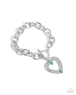 Complete Look - Affectionate Assist Necklace & Affectionate Assembly Bracelet - Blue Heart - Set