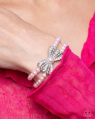 Complete Look - Admirable Aria Bracelet & Adorable Aria Earrings - Pink Bow Set