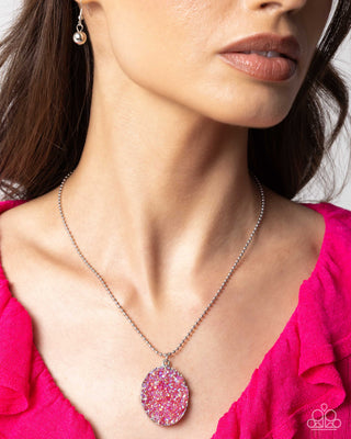 Complete Look - Dreamy Druzies Necklace & Dynamic Druzies Earrings - Pink Druzy Set