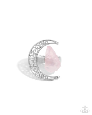 Complete Look - Crescent Charm Necklace & Planetary Perfection Ring - Pink Moon Set