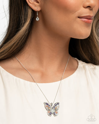 Complete Look - Aesthetic Admittance Necklace & Aerial Admittance Ring - Purple Butterfly Set