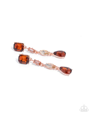 Complete Look - Gallery Gala Necklace & Cascading Class Earring - Brown - Set