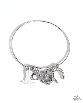 Complete Look - Boot Scootin' Bravado Necklace & Western Waltz Bracelet - White -Set