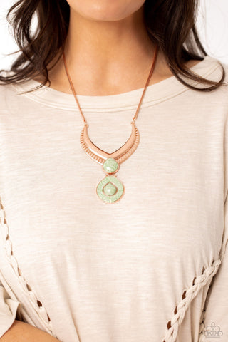 I CLAN See Clearly Now - Copper - Turquoise Stone Paparazzi Short Necklace