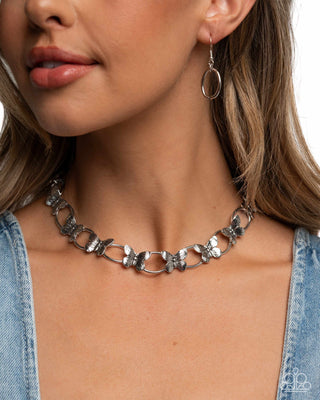 Complete Look - Butterfly Build Necklace & Fluttering Fabrication Bracelet - Silver Set