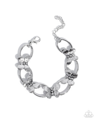 Complete Look - Butterfly Build Necklace & Fluttering Fabrication Bracelet - Silver Set