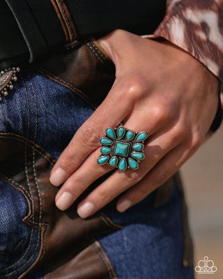 Developed Diamond - Blue - Turquoise Stone Paparazzi Ring