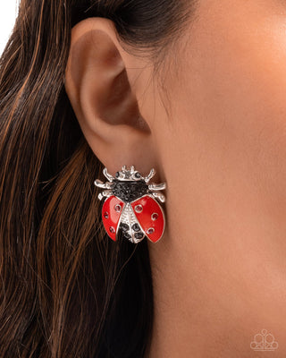 Lavish Ladybug - Red - Earring