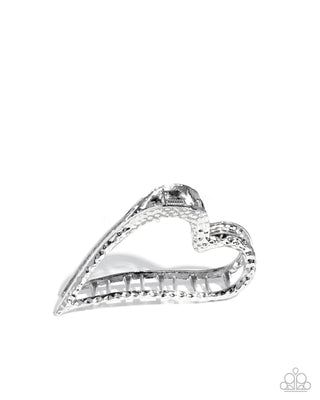Heartfelt Hint - Silver Heart - Claw Clip