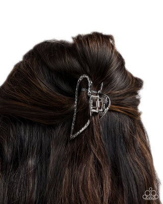 Heartfelt Hint - Silver Heart - Claw Clip