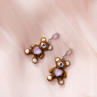 Traditional Teddy - Pink - Teddy Bear Earrings