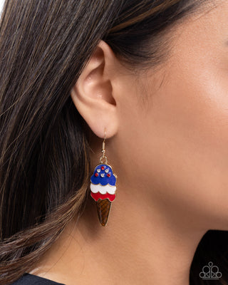 Imaginative Ice Cream - Multi - Americana Patriotic Paparazzi Fishhook Earrings