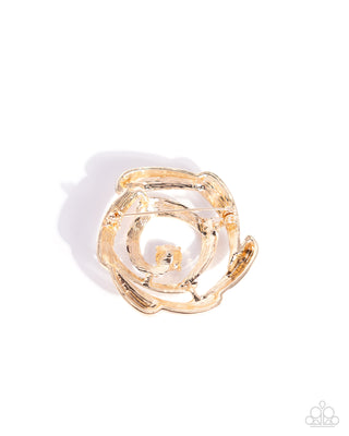 Singing Spirals - Gold - Brooch