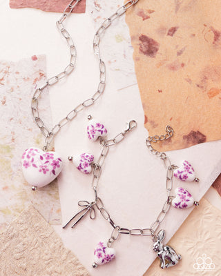 Painted Pact - Complete Look - Painted Poetry Necklace & Painted Proficiency Bracelet - Purple Set