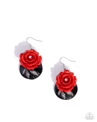Rosy Reception - Complete Look - Red Rose Necklace Earrings
