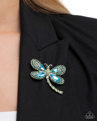 Divine Dragonfly - Green - Brooch