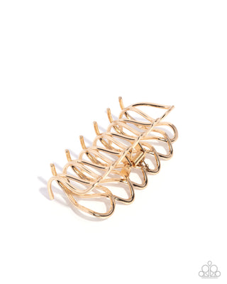 Scalloped Showstopper - Gold - Metal Paparazzi Hair Claw Clip