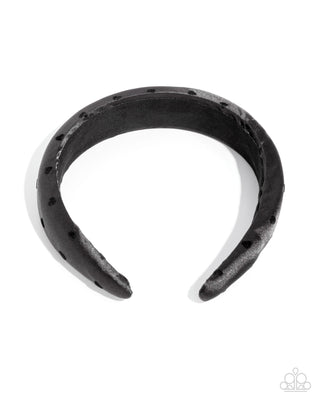 Cute Chairwoman - Black - Heart Polka Dot Paparazzi Headband